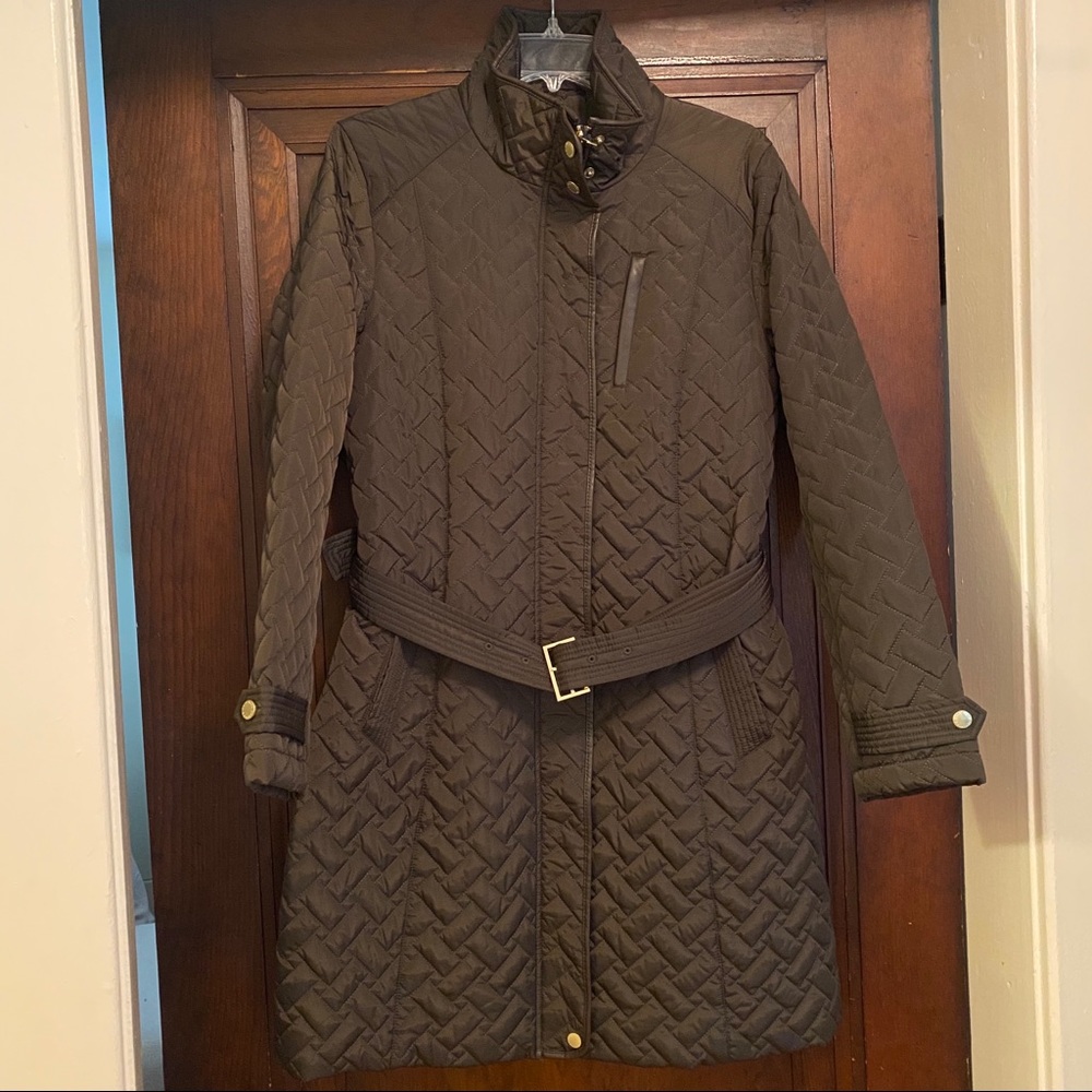 Cole Haan Signature Quilted Belted Jacket